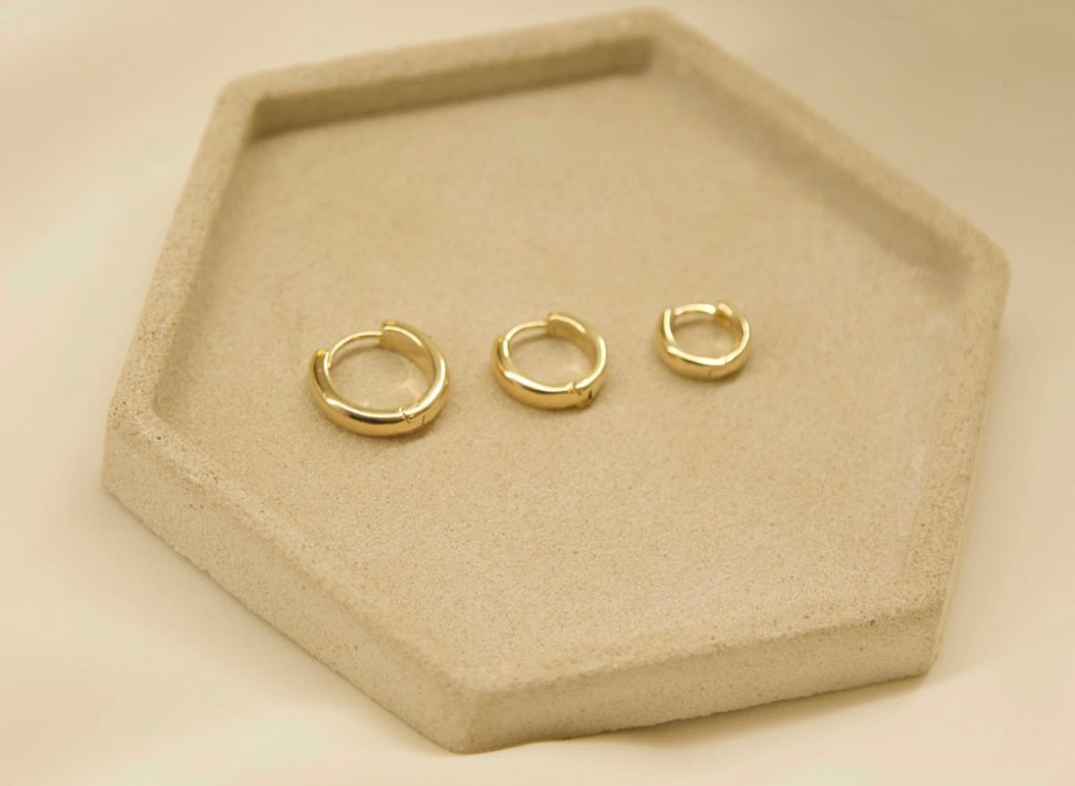 Trio Golden Hoops